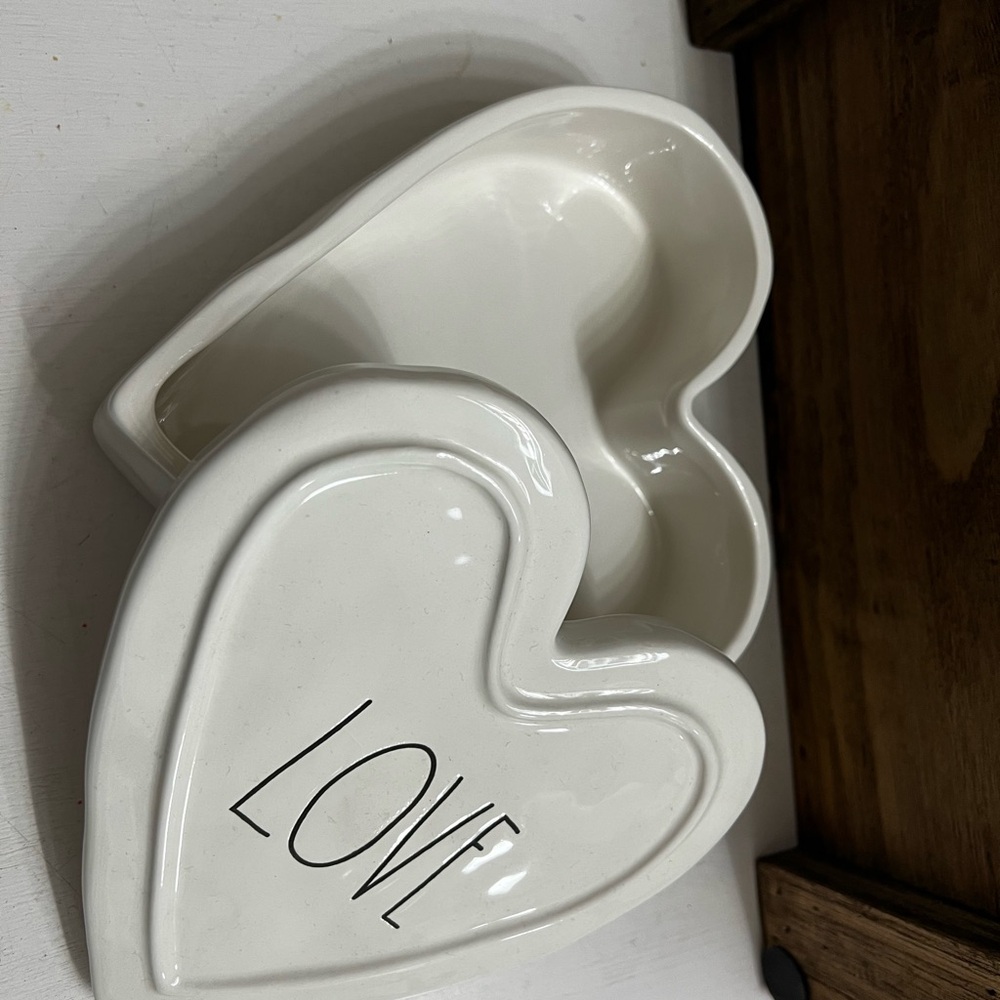 Rae Dunn White Heart-Shaped Dish Set